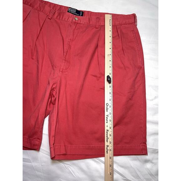 Polo Ralph Lauren Shorts Men's Size 42 Salmon Light Red The Tyler Pleated Chino - Picture 4 of 15